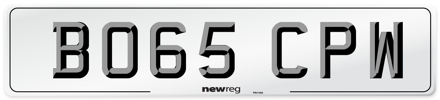 BO65 CPW Number Plate from New Reg
